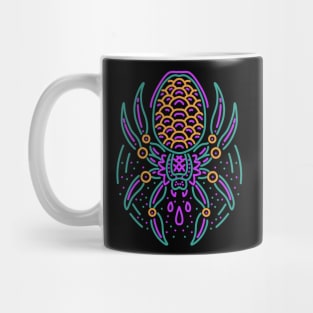 spider neon tattoo style Mug